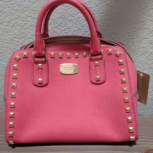 Michael Kors studded coral purse